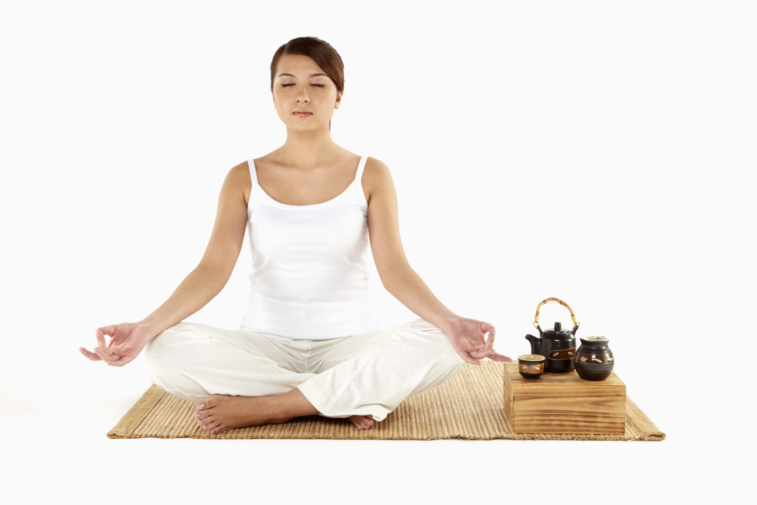 Woman sitting and doing meditation